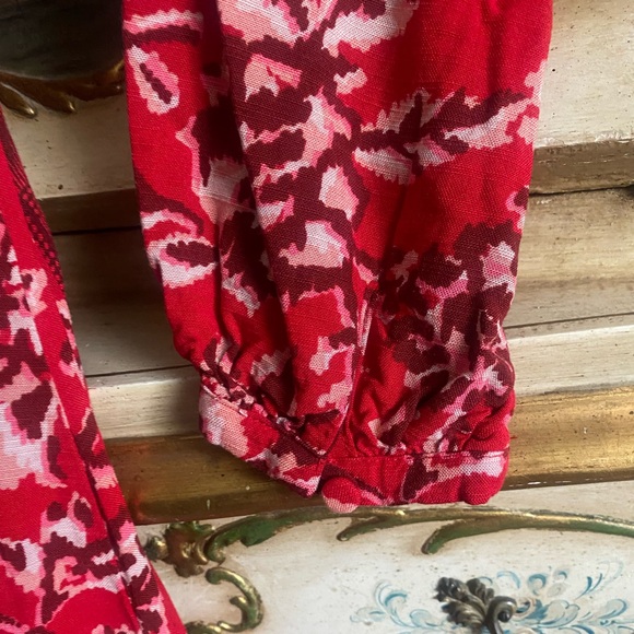 Red Floral Boho MIDI Dress - Picture 13 of 14